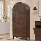 SinCiDo Armoire à arcades, armoire de garde-manger de 180 cm de hauteur, avec étagères réglables et 2 grands tiroirs, armoire, pour salon, salle de bain, cuisine