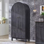 SinCiDo Armoire à arcades, armoire de garde-manger de 180 cm de hauteur, avec étagères réglables et 2 grands tiroirs, armoire, pour salon, salle de bain, cuisine
