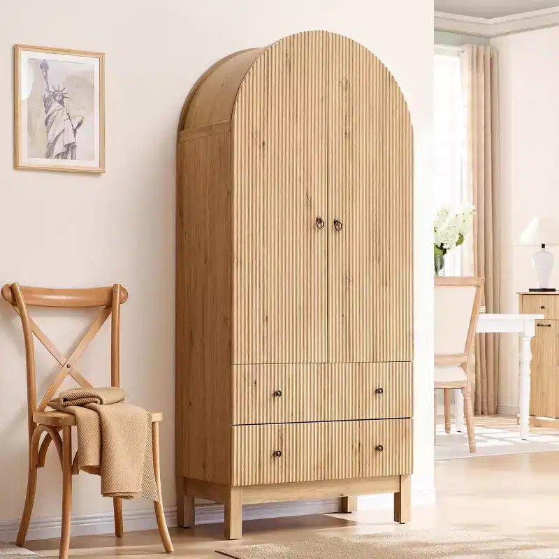 SinCiDo Armoire à arcades, armoire de garde-manger de 180 cm de hauteur, avec étagères réglables et 2 grands tiroirs, armoire, pour salon, salle de bain, cuisine