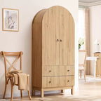 SinCiDo Armoire à arcades, armoire de garde-manger de 180 cm de hauteur, avec étagères réglables et 2 grands tiroirs, armoire, pour salon, salle de bain, cuisine