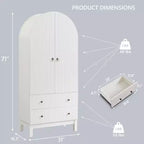 SinCiDo Armoire à arcades, armoire de garde-manger de 180 cm de hauteur, avec étagères réglables et 2 grands tiroirs, armoire, pour salon, salle de bain, cuisine