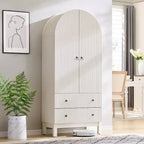 SinCiDo Armoire à arcades, armoire de garde-manger de 180 cm de hauteur, avec étagères réglables et 2 grands tiroirs, armoire, pour salon, salle de bain, cuisine