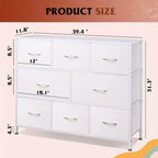 Commode à 8 tiroirs pour chambre à coucher, unité de rangement en tissu, grande commode à tiroirs pour entrée et salon