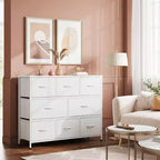 Commode à 8 tiroirs pour chambre à coucher, unité de rangement en tissu, grande commode à tiroirs pour entrée et salon