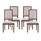 Chaise de salle à manger rembourrée Christopher Knight Home Carina en bois d'hévéa de style campagnard français (lot de 4)