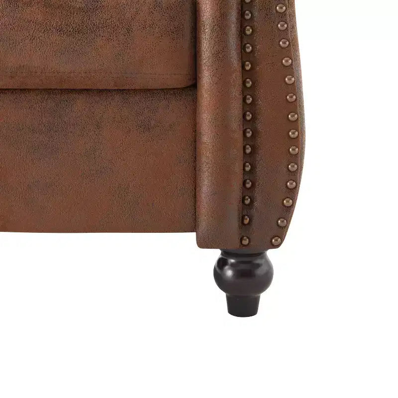 Fauteuil d'appoint Christopher Knight Home Carissa en similicuir touffeté avec clous décoratifs