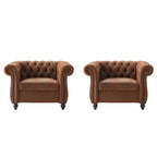 Fauteuil d'appoint Christopher Knight Home Carissa en similicuir touffeté avec clous décoratifs