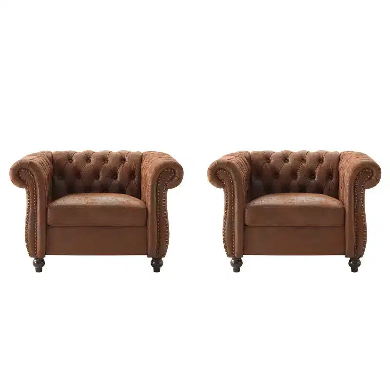 Fauteuil d'appoint Christopher Knight Home Carissa en similicuir touffeté avec clous décoratifs