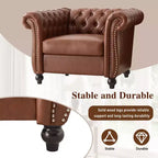 Fauteuil d'appoint Christopher Knight Home Carissa en similicuir touffeté avec clous décoratifs