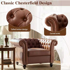 Fauteuil d'appoint Christopher Knight Home Carissa en similicuir touffeté avec clous décoratifs