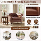 Fauteuil d'appoint Christopher Knight Home Carissa en similicuir touffeté avec clous décoratifs