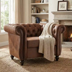 Fauteuil d'appoint Christopher Knight Home Carissa en similicuir touffeté avec clous décoratifs