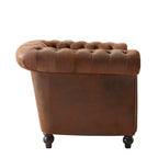 Fauteuil d'appoint Christopher Knight Home Carissa en similicuir touffeté avec clous décoratifs