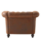 Fauteuil d'appoint Christopher Knight Home Carissa en similicuir touffeté avec clous décoratifs