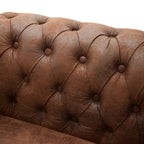 Fauteuil d'appoint Christopher Knight Home Carissa en similicuir touffeté avec clous décoratifs