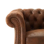 Fauteuil d'appoint Christopher Knight Home Carissa en similicuir touffeté avec clous décoratifs