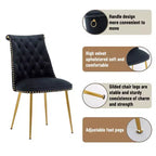 Clihome Chaises de salle à manger en velours, lot de 2