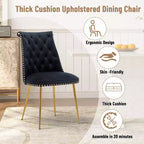 Clihome Chaises de salle à manger en velours, lot de 2
