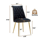Clihome Chaises de salle à manger en velours, lot de 2