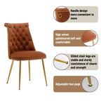 Clihome Chaises de salle à manger en velours, lot de 2