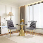 Clihome Chaises de salle à manger en velours, lot de 2