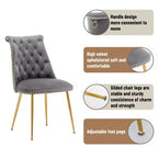 Clihome Chaises de salle à manger en velours, lot de 2