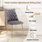 Clihome Chaises de salle à manger en velours, lot de 2
