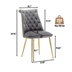 Clihome Chaises de salle à manger en velours, lot de 2