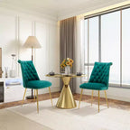 Clihome Chaises de salle à manger en velours, lot de 2