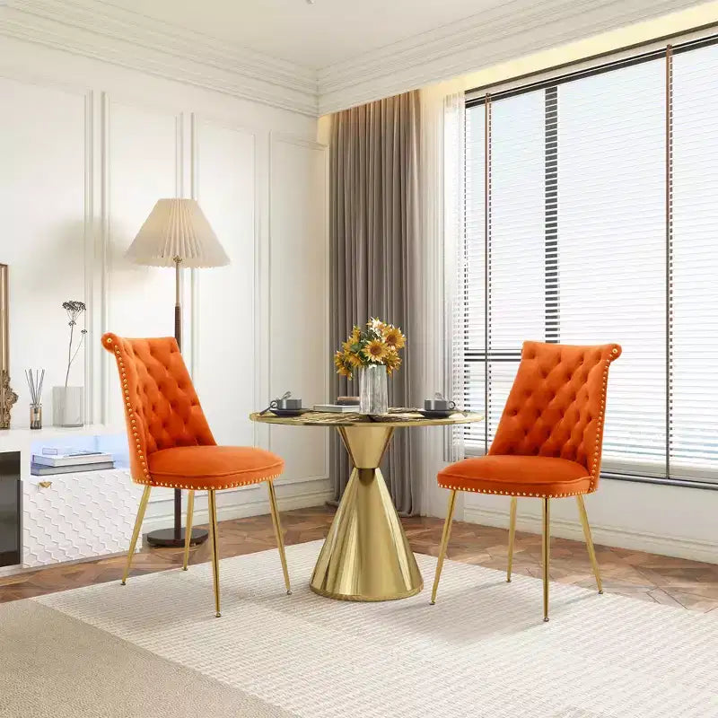 Clihome Chaises de salle à manger en velours, lot de 2