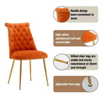 Clihome Chaises de salle à manger en velours, lot de 2