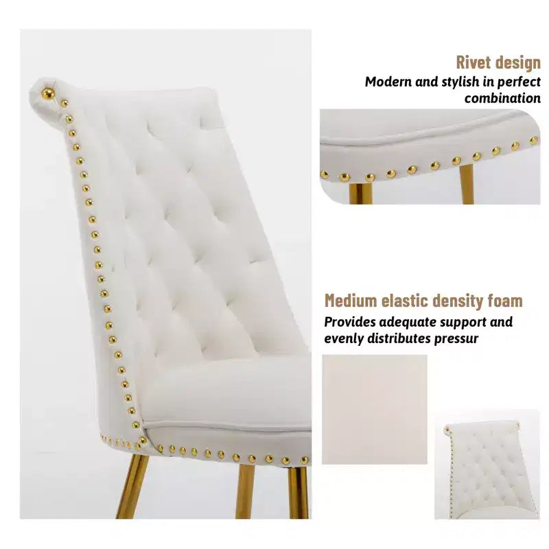 Clihome Chaises de salle à manger en velours, lot de 2