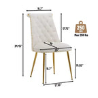 Clihome Chaises de salle à manger en velours, lot de 2