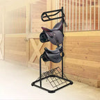 VEVOR Support de Selle Autonome, 76 x 76 x 174 cm, Support de Selle à 3 Niveaux, Porte-Couverture de Selle Robuste avec Niveaux Amovibles et Rotatifs