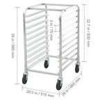 Étagère de chariot VEVOR à pain, chariot de boulangerie commercial à 10 niveaux avec roues freinées, rangement de chariot en aluminium pour tôles pleine et demi-taille, 66L x 51,6l x 99H cm