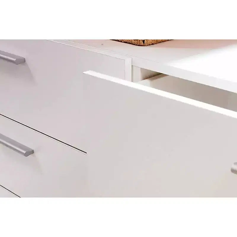 Commode double 8 tiroirs HomeStock, blanc contemporain