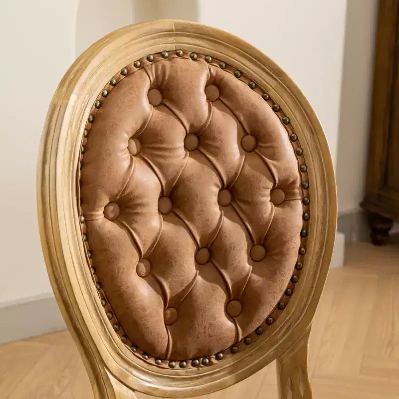 Chaise de salle à manger en bois massif de style français Vatros