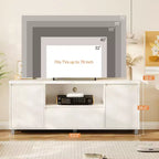 Meuble TV Garvee 70 po pour téléviseurs jusqu'à 80 po, meuble de divertissement moderne du milieu du siècle avec tiroir, console TV pour salon, chambre, chêne clair