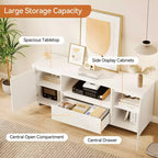 Meuble TV Garvee 70 po pour téléviseurs jusqu'à 80 po, meuble de divertissement moderne du milieu du siècle avec tiroir, console TV pour salon, chambre, chêne clair
