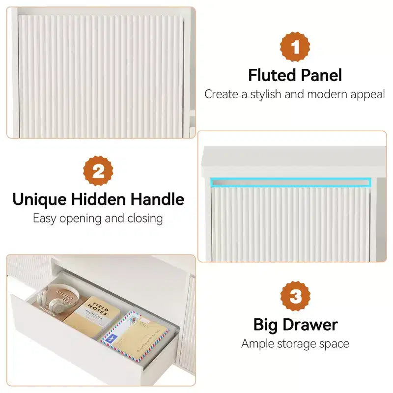 Meuble TV Garvee 70 po pour téléviseurs jusqu'à 80 po, meuble de divertissement moderne du milieu du siècle avec tiroir, console TV pour salon, chambre, chêne clair