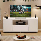 Meuble TV Garvee 70 po pour téléviseurs jusqu'à 80 po, meuble de divertissement moderne du milieu du siècle avec tiroir, console TV pour salon, chambre, chêne clair