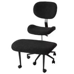 Pinmoco Chaise de bureau sans accoudoirs à pieds croisés, siège extra large, pivotant à 360°, chaise de bureau ergonomique pour la maison, le gaming et la méditation