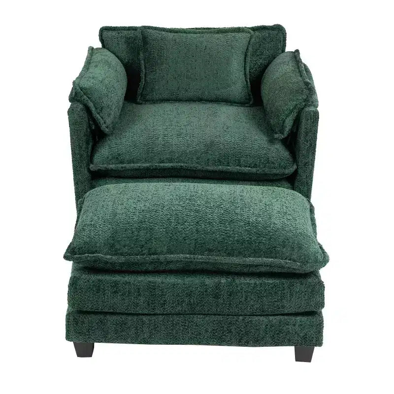 Chic Crate - Canapé-lit convertible Boucle avec pouf - Couchage de 140 cm de large, coussins profonds et accoudoirs épais - Salon/Chambre à coucher - 3 couleurs luxueuses