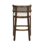 Christopher Knight Home Marie Tabourets de bar contemporains en bois d'hévéa rembourrés avec dossier incurvé en rotin (Lot de 2)