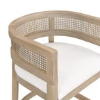 Christopher Knight Home Marie Tabourets de bar contemporains en bois d'hévéa rembourrés avec dossier incurvé en rotin (Lot de 2)
