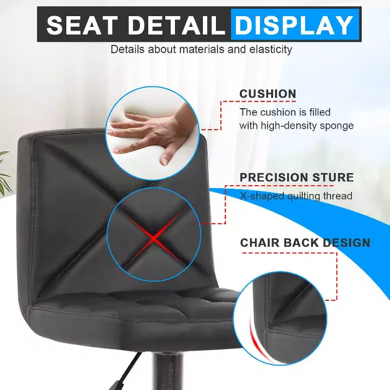 BestMassage Tabouret de bar moderne Pivotant Lot de 2 Tabourets de comptoir réglables en hauteur