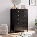 Garvee 5 Drawer Dresser, Farmhouse Tall Wood Chest of Drawers for Clothes, Big Storage Dressers Organizer, Living Room, Closet, Hallway