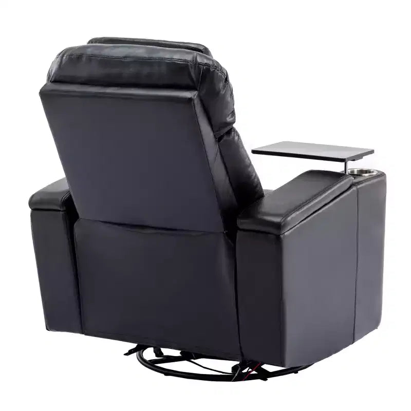 Fauteuil inclinable pivotant 270° avec lumières LED, plateau rotatif 360° et port USB - Fauteuil électrique de cinéma maison pour salon