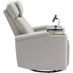 Fauteuil inclinable pivotant 270° avec lumières LED, plateau rotatif 360° et port USB - Fauteuil électrique de cinéma maison pour salon