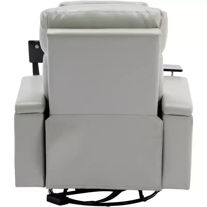Fauteuil inclinable pivotant 270° avec lumières LED, plateau rotatif 360° et port USB - Fauteuil électrique de cinéma maison pour salon